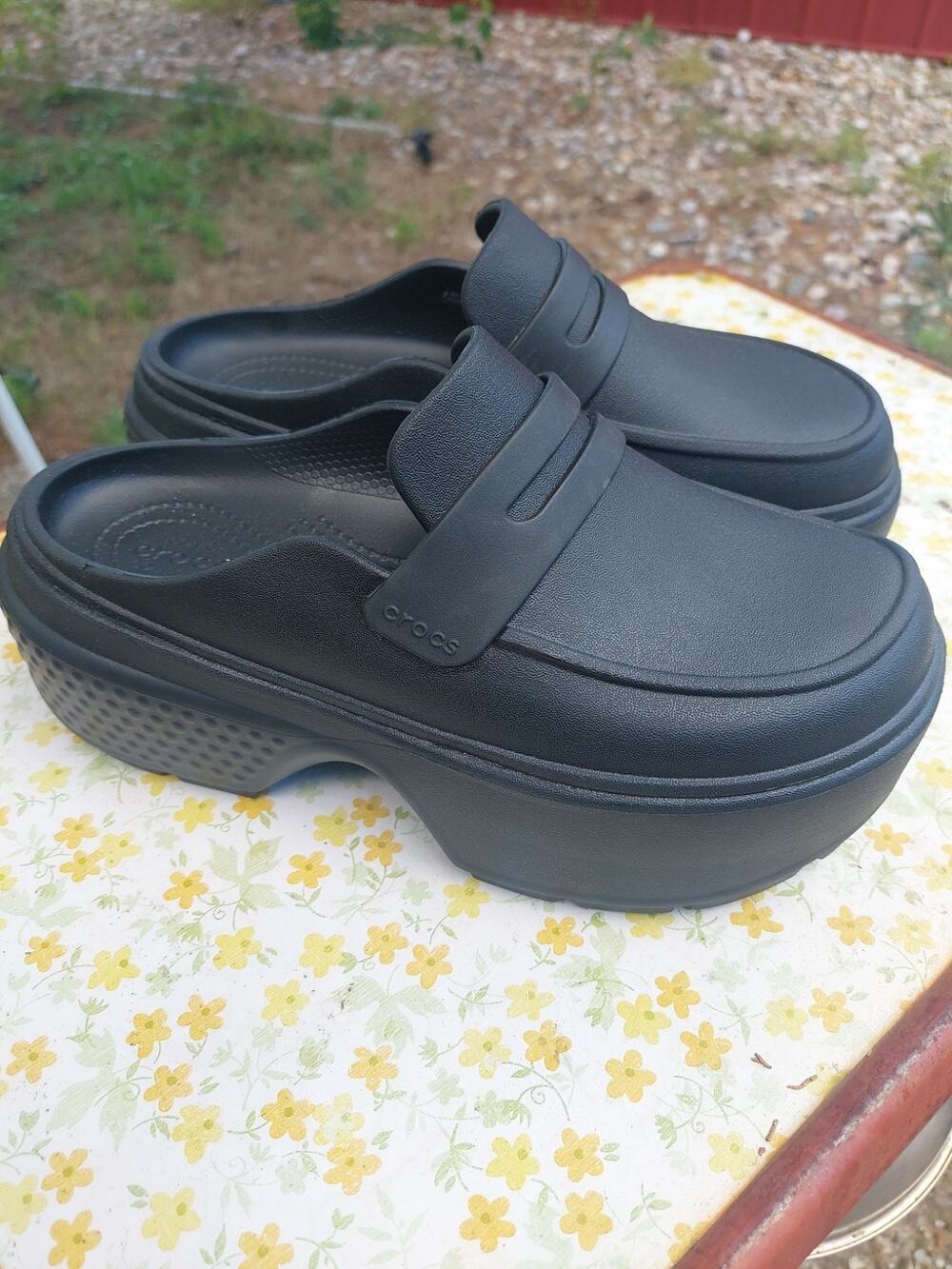 Crocs Stomp Platform Penny Loafer Chunky Clog Shoe Men 6 Women 8 Retro Look